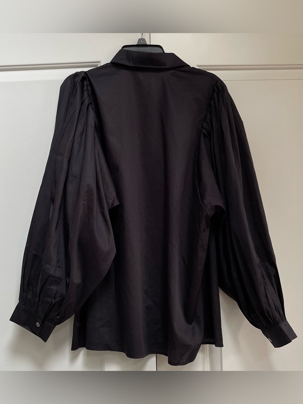 NWT Harshman Barbera Cotton Sateen
Blouse Top Black Size 1X Blouson Sleeve - Picture 9 of 15
